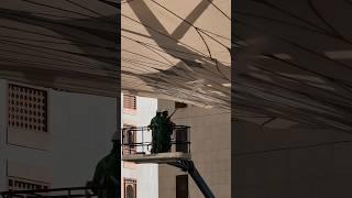 Masjid-e-Nabwi Umbrella Cleaning Process | How Clean Umbrella | Madinah #shorts #viral