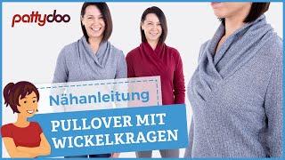 Nähanleitung Pullover mit Schalkragen/ Wickelkragen - schnell und perfekt genäht!