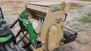 Land Pride OS1548 Overseeder Review. Fall seeding our food plot, wildflowers and lawn.