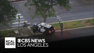 Stolen police cruiser crashes into tree in Glendale
