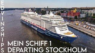 MEIN SCHIFF 1 Departing Stockholm (Drone)