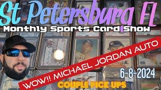 St Petersburg FL Monthly Sports Card Show 6-8-2024 Fantastic Michael Jordan Auto + Thee Burger Spot