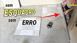 Como esquadrejar o PISO sem ESQUADRO só na LINHA ISSO seu Pedreiro não te ENSINA