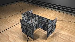 School Art Show Display Panels - 12 Panels with Cart