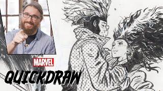 Artist Daniel Warren Johnson draws Rogue & Gambit | Marvel Quickdraw