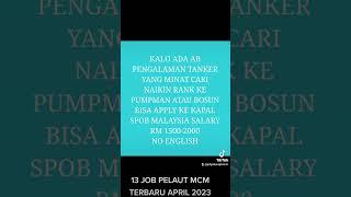 13 LOKER JOB PELAUT TERBARU APRIL 2023