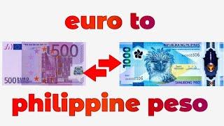 Euro To Philippine Peso Exchange Rate Today | EUR To PHP | Euro To Peso | Euro Rate In Philippines