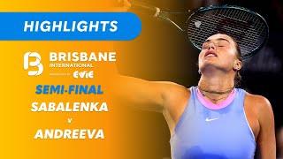 Aryna Sabalenka v Mirra Andreeva - Brisbane International Highlights | Wide World of Sports