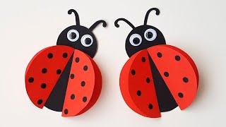  Божья Коровка Простые поделки из бумаги для детей Летние поделки для детей из бумаги Paper Ladybug