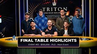 FINAL TABLE Highlights - Event #13 100K PLO MAIN EVENT | Triton Poker Series Montenegro 2024