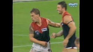 Alastair Clarkson kicks a goal against his old side North Melbourne - Melbourne - 1997 Round 1 - AFL