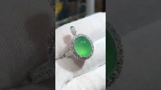 蘋果綠的翡翠戒指出爐了 客鑲成品展示 #shorts #蘋果綠 #翡翠 #jade