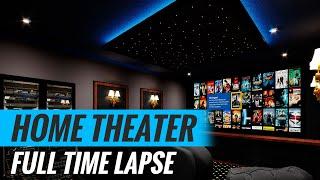 Home Theater Time Lapse Construction Video - Start To Finish - Star Ceiling, Lighting.
