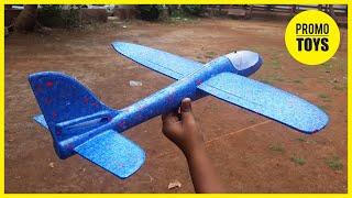 Flying Large Foam Airplane | Wind Glider | Review & Testing | Throwing Airplane | Promo Toys