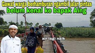 FAKTA..Jembatan Mepet Sungai Citarum Air Naik Warga Panik Melewati Jalan pin..