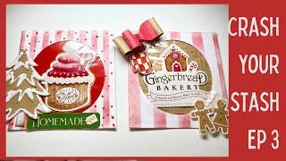 ALTERED CD SLEEVES & PLAYING CARDS - #crashyourstash EP 3 - Gingerbread, Christmas & Botanical