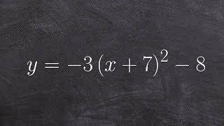 Graphing a quadratic function in vertex form with multiple transformations