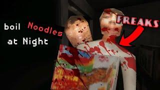I tried boiling noodles at night but these FREAKS keep acting weird. | boil Noodles at night.