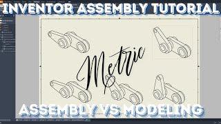 Complete Metric Inventor Assembly Tutorial Video with Constraints #autocad #inventor #solidworks