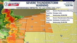Weather Impact Alert | Severe weather alerts remain in Northeast Ohio following tornado warnings