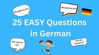 25 EASY Questions in GERMAN  | German for children | German Vocabulary | KidsGerman