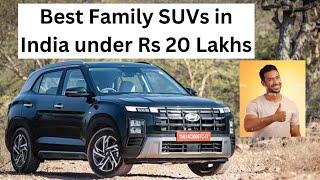 Best Family SUVs under Rs 20 Lakhs #automobile #marutisuzuki #hyundai #kia #volkswagen #skoda #honda