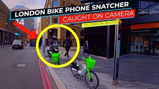 LONDON PHONE SNATCHER CAUGHT ON CAMERA IN #London #bike  #caughtoncamera #insta360x4