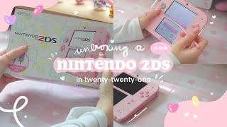  unboxing a pink nintendo 2ds in 2021 | soft aesthetic vibes 