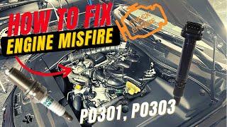 How to Fix Cylinder Misfire on  Lexus IS250 IS350 P0301 P0302 P0303 P0304 P0305 P0306