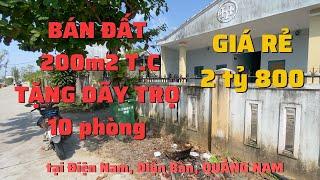 Bán đất 300m2 gần KCN, tặng dãy trọ 10 phòng, sập hầm, có 200m2 thổ cư, tại Điện Nam | Đất Quảng Nam