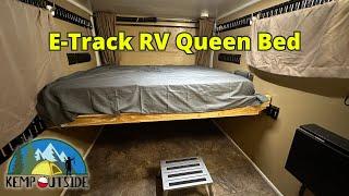 RV Queen Bed Build for 7x14 Cargo Trailer to Camper Conversion | E-Track Bed for the Cargo Camper!