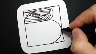 Letter B Spiral Drawing - Alphabet Series - Art Therapy - Satisfying Demo