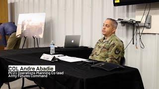 U.S. Army Futures Command COL Andre Abadie PC21 Operations Planning Co-Lead Live stream