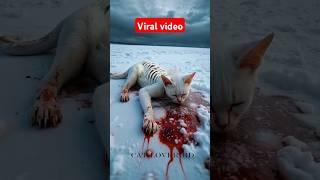 Hungry mothers and baby cats in the ice country, the sad story of the cat #catstory #shorts
