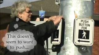 Woman Confused by Crosswalk Button