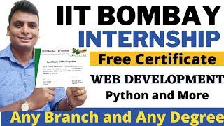 IIT Bombay Internship 2021 | work from Internship | BE Btech Mtech BCA MCA Msc internship