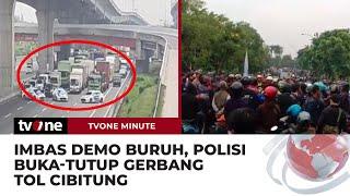 Ada Demo Buruh, PT Jasamarga Lakukan Buka Tutup Gerbang Tol Cibitung | tvOne Minute