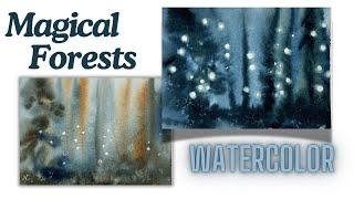 Watercolor Magic: Creating Enchanting Forests with Fireflies