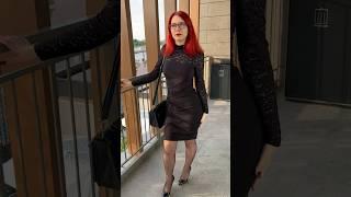 Black outfit and glasses Do u like it?  #tights #fashion #heels #ootd #legs #fashionstyle #nylon