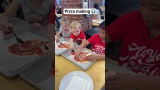 Busy kids making their own pizza  #family