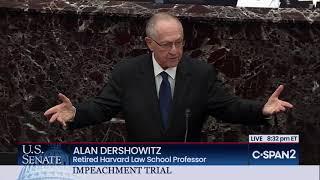 Alan Dershowitz mentions Josh Blackman's NY Times Op-Ed During Impeachment Trial