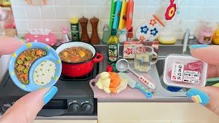 Re-Ment Mini kitchen set Cooking toys Tiny Curry Rice Pancake Fried Rice (ASMR)