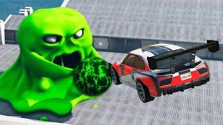 Car VS Green Monster Portal Trap | BeamNG Drive | BimTestCrash