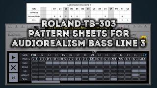 Roland TB-303 pattern sheets for AudioRealism Bass Line 3 – ABL3