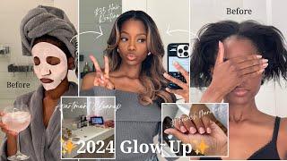 GLOW UP on a BUDGET for 2024!! | $7 manicure + $35 hair routine  + apartment deep clean + much more