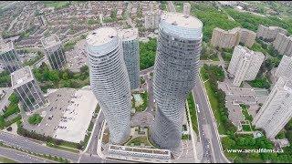 Drone view of the city of Mississauga, ON.