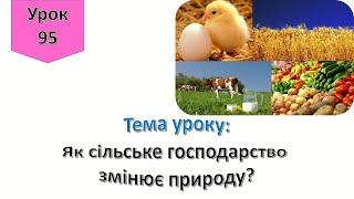 Урок  95.    ЯК СІЛЬСЬКЕ ГОСПОДАРСТВО ЗМІНЮЄ ПРИРОДУ? Я досліджую світ 4 клас.