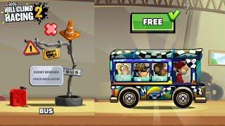 HOW I GOT FREE BUS VEHICLE !! WITH OUT PLAY PUBLIC EVENT - Hill Climb Racing 2