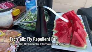TechTalk: Treva Fly Repellent Fan - Portable Reflective Battery Operated Keeps Bugs Away from Food!