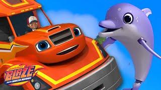 Big Rig Blaze Rescues a Dolphin! w/ AJ | Blaze and the Monster Machines